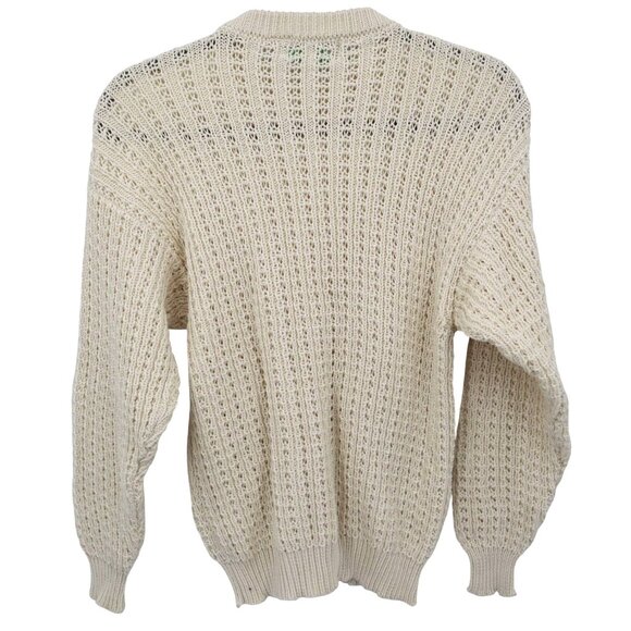 Mairtin Standun Cable Knit Sweater Unisex L Cream Fisherman Scandinavian Rustic - Picture 3 of 16